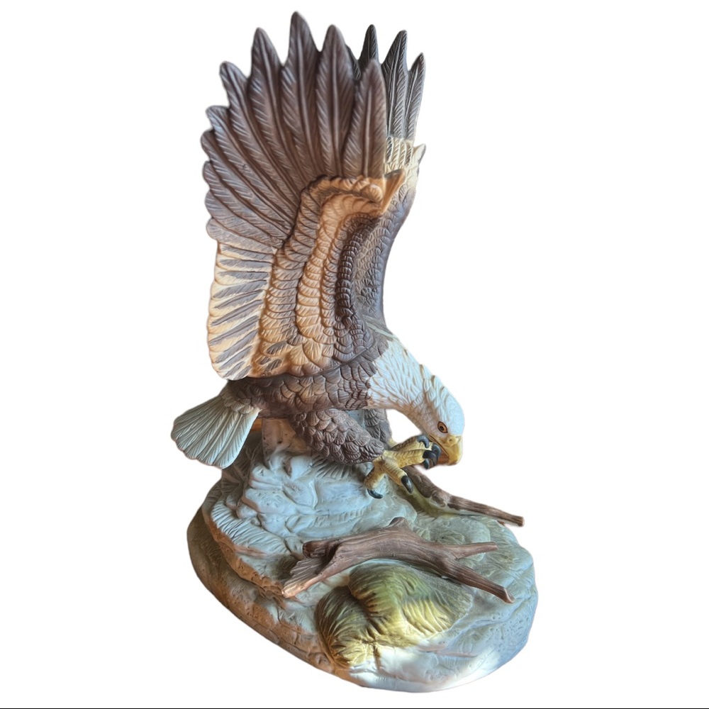 Vintage Porcelain Bald Eagle Statue